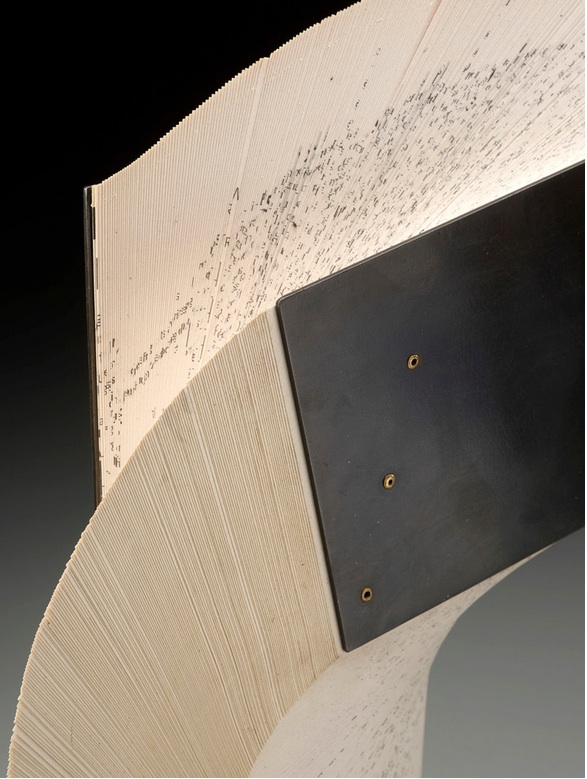 Swarm, 2013 Steel, book pages, and brass 13'' x 14'' x 3'' Reproduced with permission of the artist. Photo credit: Steve Mann, Black Box Photography