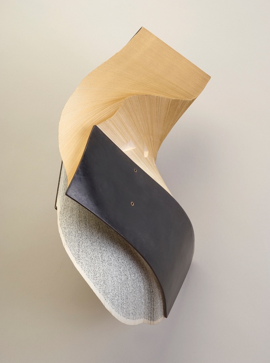 Waver, 2013 Steel, book pages, and brass, 16'' x 9'' x 9'' Reproduced with permission of the artist. Photo credit: Steve Mann, Black Box Photography