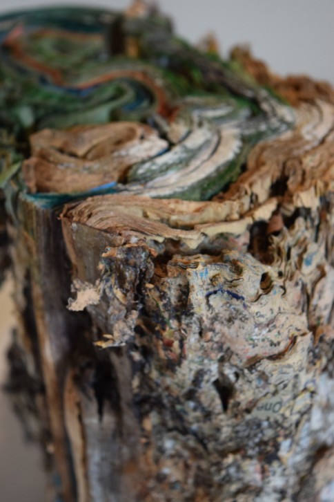 Whorl. Transformed Book Sculpture Detail 2014. Part of an Ongoing Project H11.5" x W7.5" x D8" Photo Documentation: Jacqueline Rush Lee © Copyright jacqueline rush lee 2017.