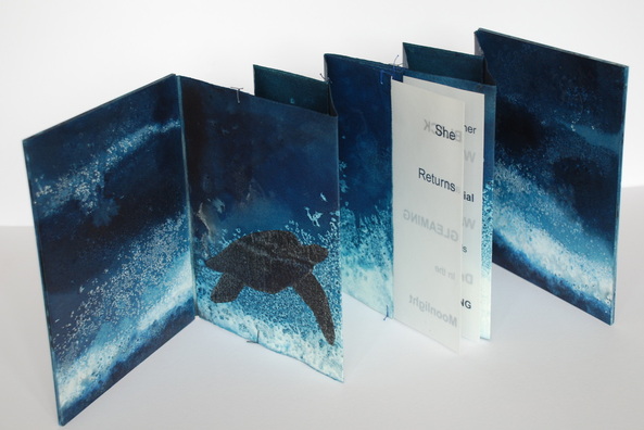 Chris Ruston She Returns (2011) Ink, Watercolour Paper, Concertina Fold, 23.5cm x 18.5cm, Edition of 2