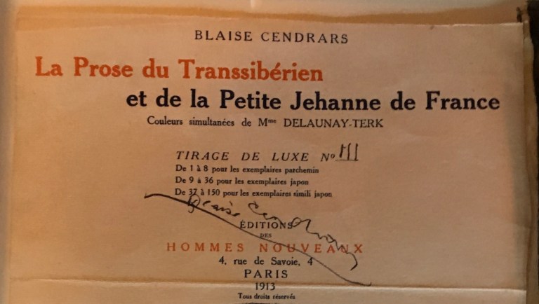Books On Books Collection – “La Prose du Transsibérien Re-Creation” by