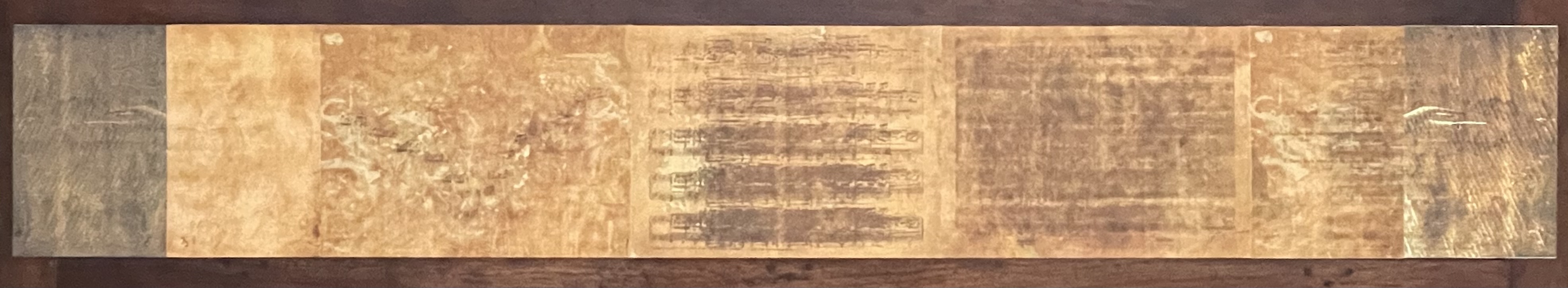 An artist's book titled 'Canto Three: Incidental Music' featuring a layered structure with images of shadows and light cast within an interior space. The book combines digital pigment prints and hand-set letterpress elements.